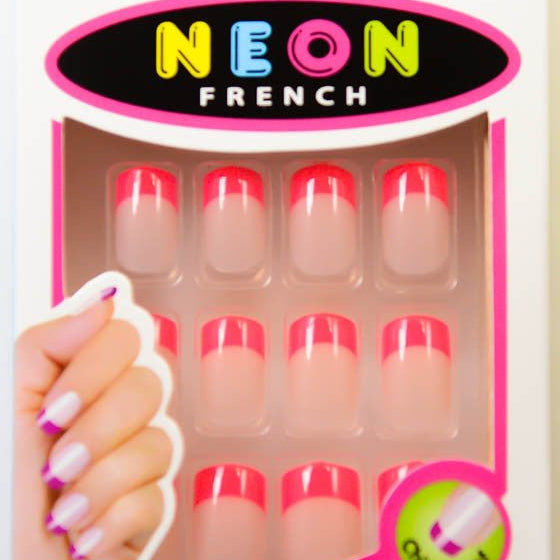 Dr. Schmidt Cala French Neon Medium Length Fake Nails - IZZAT DAOUK Lebanon