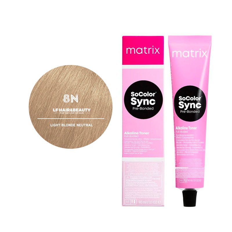 Matrix SoColor Sync Pre-Blond 8N Light Blonde Neutral Hair Color Cream, 90ml - IZZAT DAOUK Lebanon