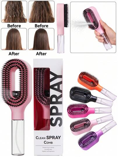 One-Click Spray Anti-Frizz Hair Brush