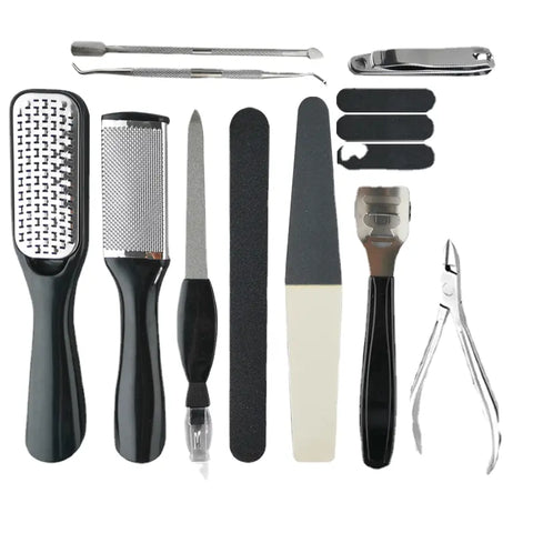 NAIL TOOL BOX BLACK 17PCS