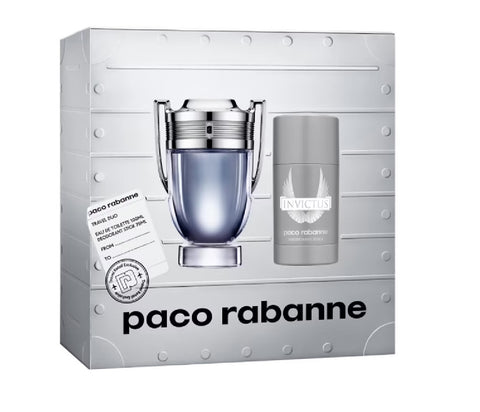 Paco Rabanne Invictus Set (EDT 100ml + Deo Stick 75ml) for Men
