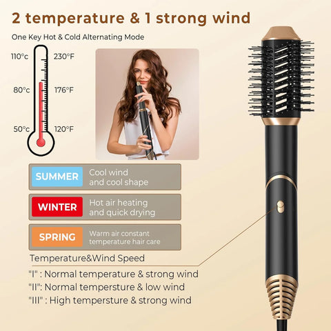 6 in 1 Hot Air Brush Foldable Hair Dryer with Diffuser