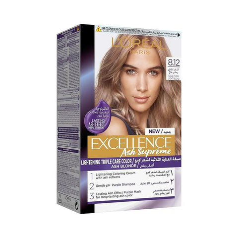 L'Oreal Excellence Ash Supreme Cool Pearl Light Blonde 8.12