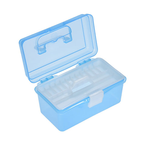 Blue  Empty Make Up Box Plastic