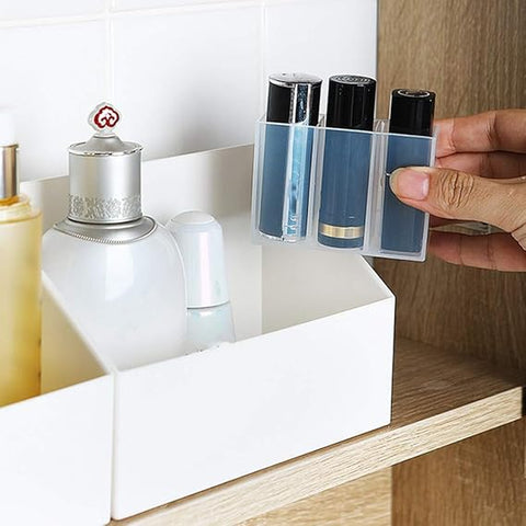 WHITE NARROW SEPARATION PLASTIC COSMETIC BOX