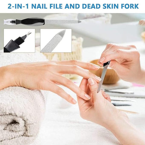 NAIL TOOL BOX BLACK 17PCS