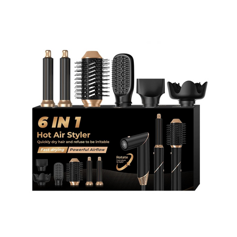 6 in 1 Hot Air Brush Foldable Hair Dryer with Diffuser