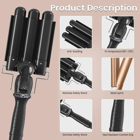 CHENFENG 3 Barrel Curling Iron - 19 mm