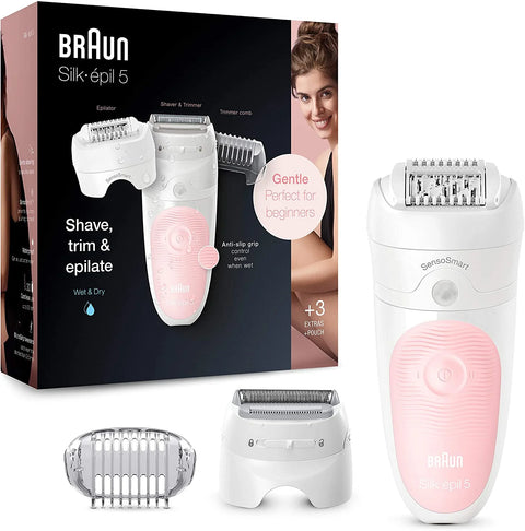 Braun Silk Epil 5-620 Wet & Dry Epilator With 4 Extras Incl. Shaver head.