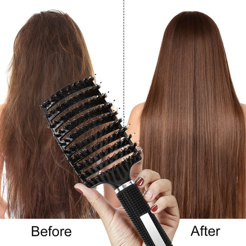 Hairiva Black Brush With Fiber Hair