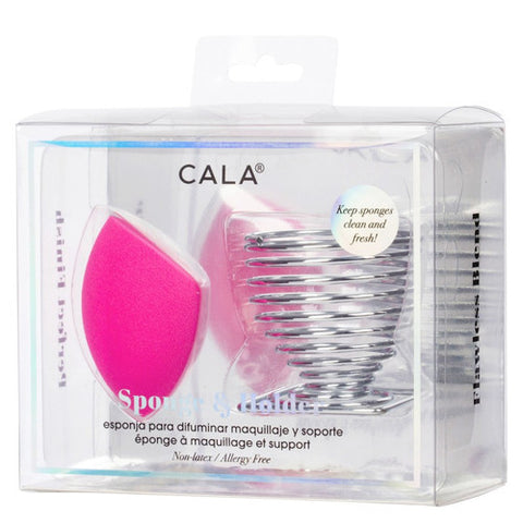 CALA BLENDING SPONGE & HOLDER: HOT PINK (2PCS)