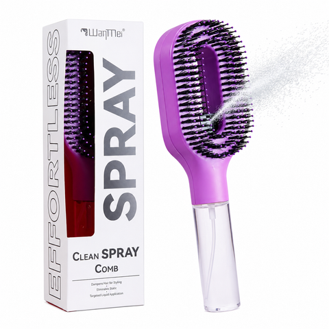 One-Click Spray Anti-Frizz Hair Brush