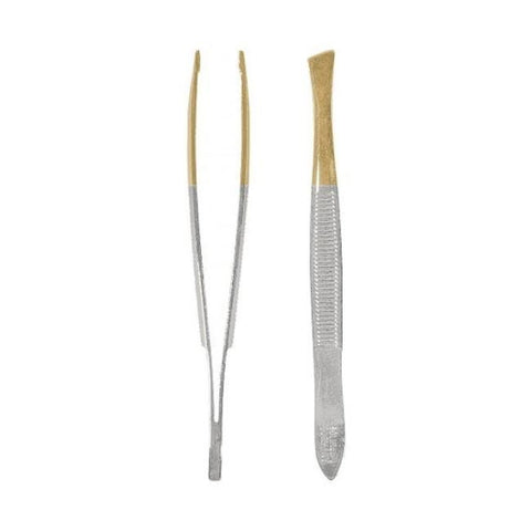 R ELEGANCE TWEEZER SHEAD ANGLE SILVER & GOLD