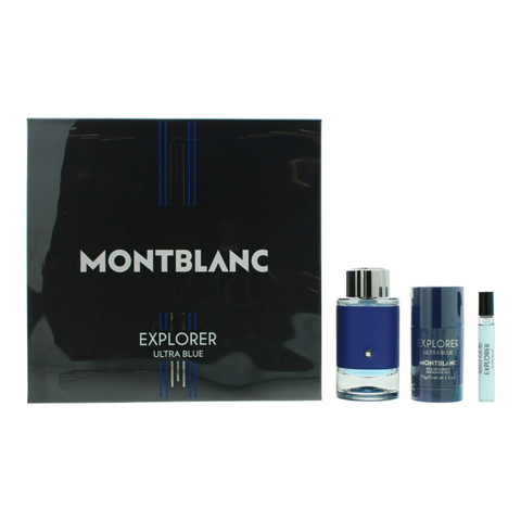 Mont blanc  men's explorer ultra blue gift set fragrances