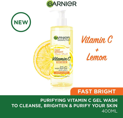 GARNIER Skin Active Fast Bright Vitamin C Purifying Gel Wash 400ML