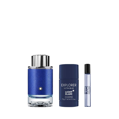 Mont blanc  men's explorer ultra blue gift set fragrances