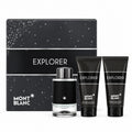 Montblanc Explorer men’s gift set with Eau de Parfum, shower gel, after-shave balm, and gift box.