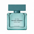 Narciso Rodriguez Vetiver Musc men’s fragrance in aqua blue glass bottle on white background