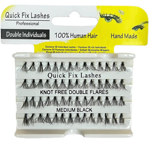 QUICK FIX LASHES KNOT FREE DOUBLE FLARES MEDIUM BLACK