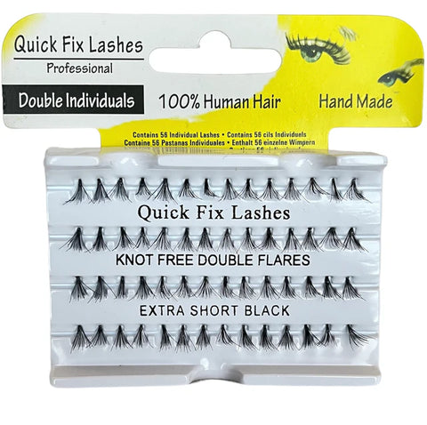 QUICK FIX DOUBLE INDIVIDUALS KNOT FREE DOUBLE FLARES EXTRA SHORT BLACK