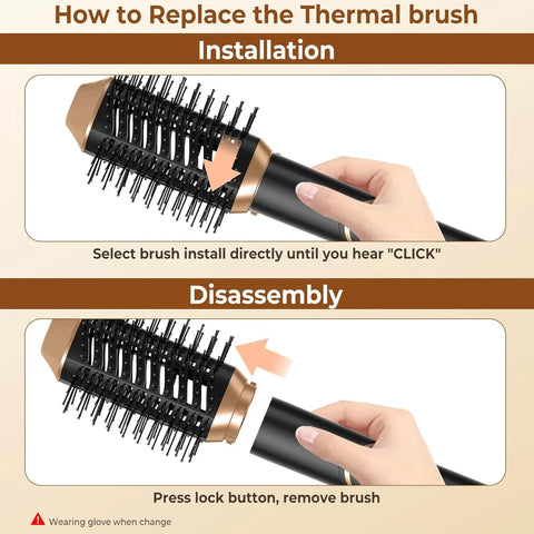 6 in 1 Hot Air Brush Foldable Hair Dryer with Diffuser