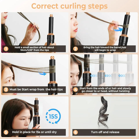 6 in 1 Hot Air Brush Foldable Hair Dryer with Diffuser