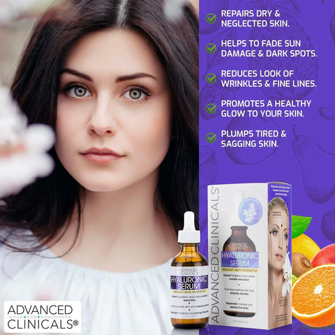 Advanced Clinicals Hyaluronic Acid Hydrating Face Serum 52ml, image 2