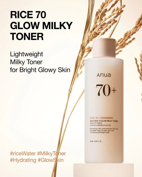 Anua Rice 70 + Ceramide Glow Milky Toner 250ml