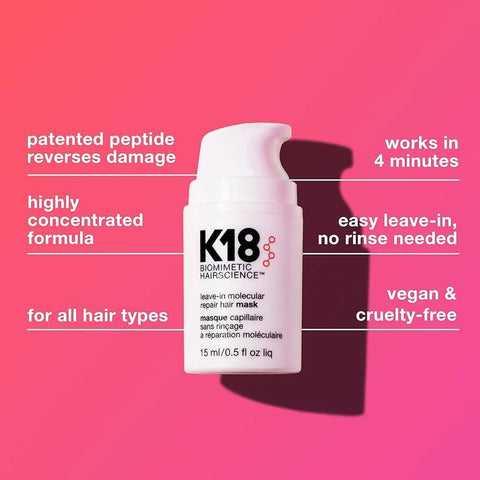K18 Leave In Molecular Repair Hair Mask 15ml, image 3