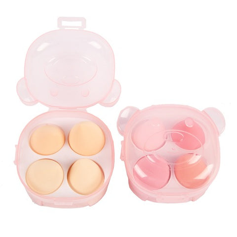 Beauty Glam Set of 4 Makeup Sponges With Storage Box