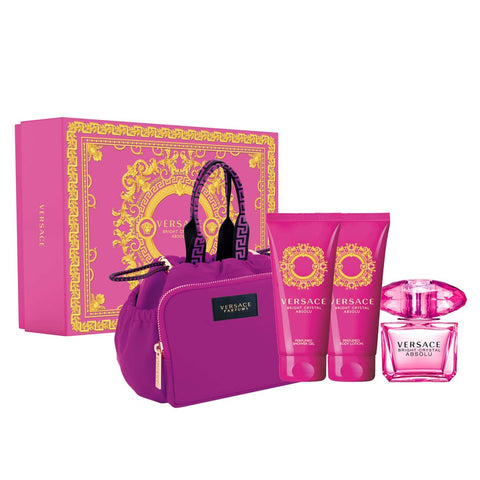 Versace Bright Crystal Absolu Set (Edp 90Ml + Bl 100Ml + Sg 100Ml + Bag) For Women