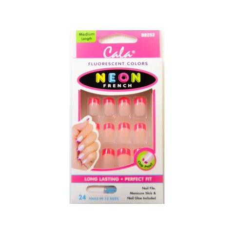 Dr Schmidt Cala French Neon Medium Length Fake Nails