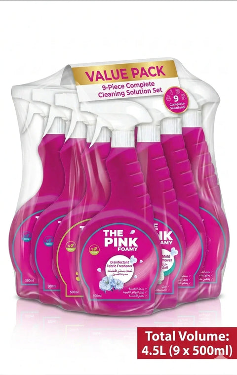 Foamy Pink Home Care Basket 8 Items