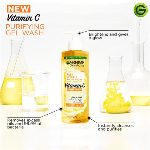 Garnier Fast Bright Vitamin C Gel Wash 400ml, image 4
