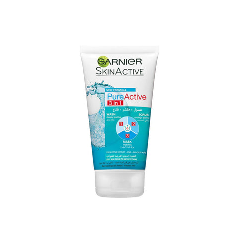 Garnier Pure Active 3 In 1 Wash Scrub Mask 150ML