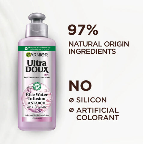 Garnier Ultra Doux Rice Water Leave In Cream 200ml, image 7