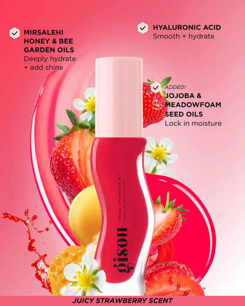 Gisou Honey Infused Lip Oil Tinted Strawberry Sorbet, image 2