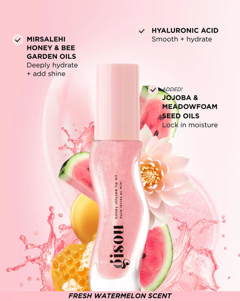 Gisou Honey Infused Lip Oil Tinted Watermelon Sugar, image 2