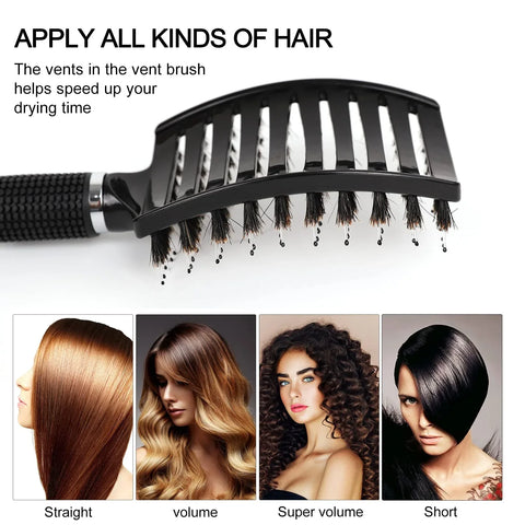 Hairiva Black Hair Brush With Fiber, image 2