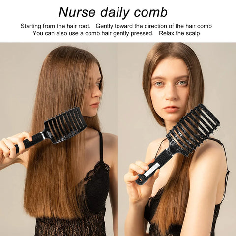 Hairiva Black Hair Brush With Fiber, image 3