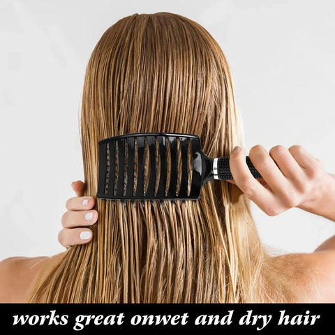 Hairiva Black Hair Brush With Fiber, image 4