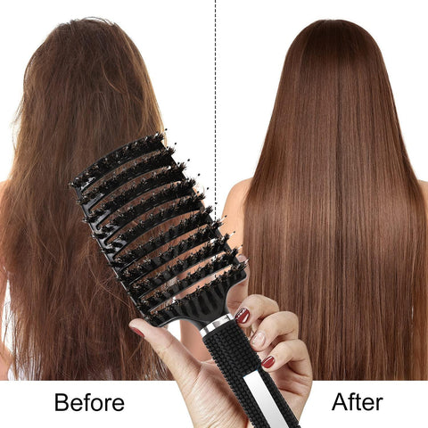 Hairiva Black Hair Brush With Fiber, image 6