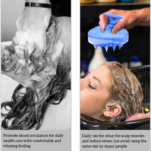 Hairiva Scalp Massager Silicone Brush, Blue, image 5