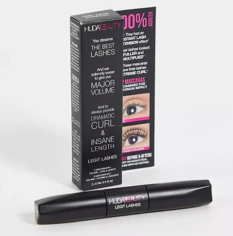 Huda Beauty Legit Lashes Double Ended Mini Mascara, Black, image 4