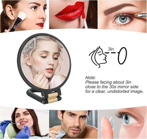 Jumbo Rich 30x Magnifying Round Mirror with Stand, image 4