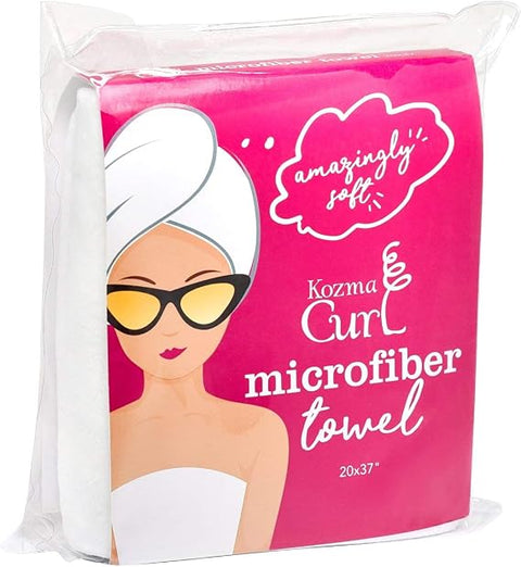 Kozma Curl Microfiber Hair Towel, White