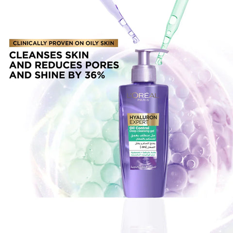 L'Oreal Paris Hyaluron Expert Oil Control Deep Cleansing Gel, image 2