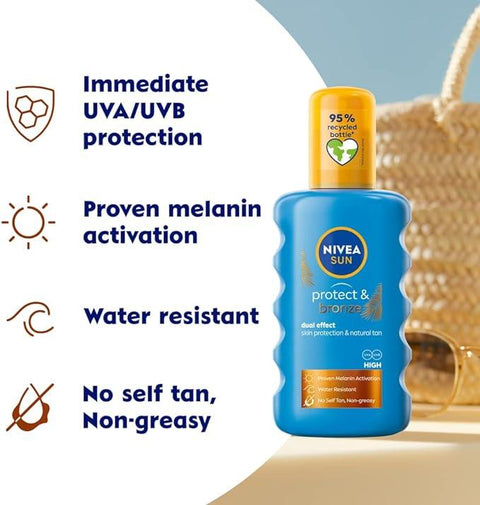 Nivea Sun Protect and Bronze Sun Spray SPF20 200ml, image 2