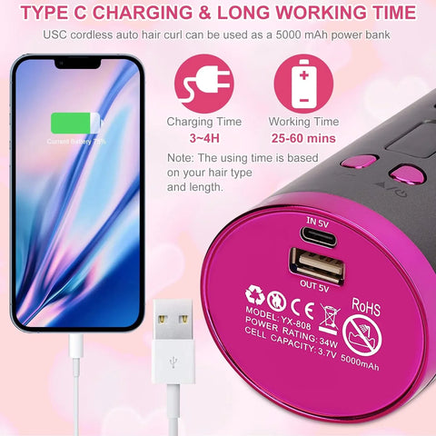 Style Pro Cordless Automatic Hair Curler, image 8