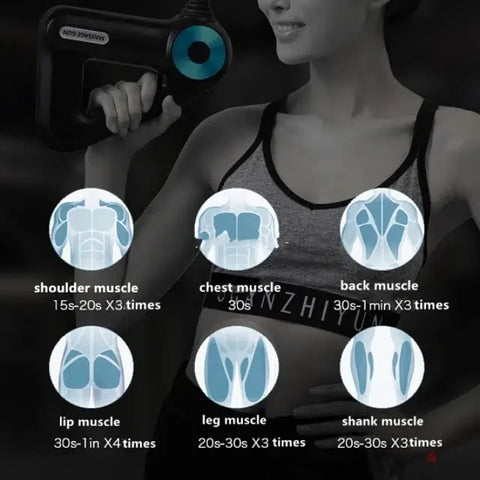 Triangle Massage Gun with 9 Pro Gears and Heads, image 4